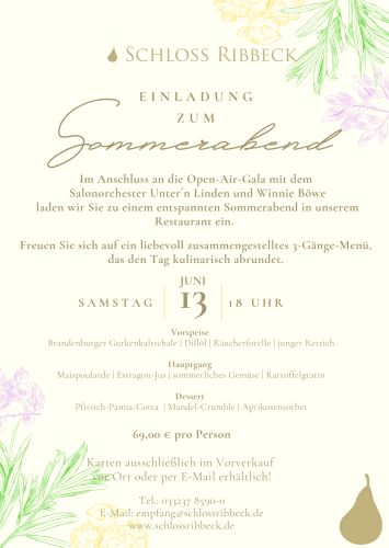 Tickets für Sommerdinner am 13.06.2026 - Karten kaufen